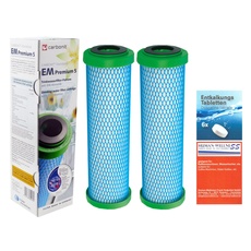 2 x Prime Inventions Wasserfilter EM Premium 5 für Sanuno Vario-HP Duo | Zusätzlich Entkalkungstabs für sichere Desinfizierung und Entkalkung Ihres Filtergerätes