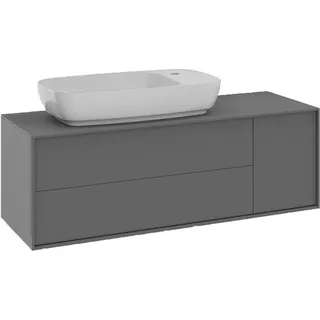 Welnova Waschtischkombi , Anthrazit , Holzwerkstoff , 2 Schubladen , 120 cm , FSC Mix , hängend , Badezimmer, Waschbecken & Armaturen, Waschtische