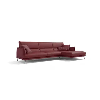 Ecksofa EGOITALIANO "FUNNY, hochwertiges & aktuelles Design, bequeme Rückenlehne, L-Form", rot (burgundy), B:265cm H:90cm T:225cm, Sofas, Ecksofa, hochwertiger Sitzkomfort, L-Form