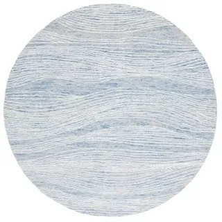 Safavieh Geometrisch Teppich für Wohnzimmer, Esszimmer, Schlafzimmer - Metro Collection, Kurzer Flor, Blau und Elfenbein, 122 X 122 cm