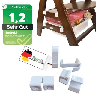 [ TEST SEHR GUT, NOTE 1.2 *]EmSoLi Adapter Weiss + 2x Haken für Ikea Trofast Box Korb Drahtkorb - kompatibel mit Hauck Alpha, Alpha Plus, Beta Baby Hochstuhl - Hochstühle Kinderstuhl Zubehör Kinder