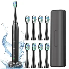 Bild Elektrische Zahnbürste Schallzahnbürste für Erwachsene - COULAX Zahnbürsten Elektrisch Schallzahnbürste, Electric Toothbrush Mit 8 kopf, 5 modi, Timer, Geschenk für sie/ihn