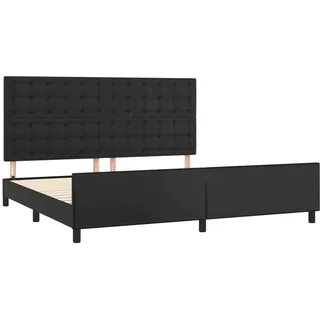 vidaXL Bettgestell mit Kopfteil Schwarz 200x200 cm Kunstleder - Schwarz