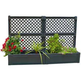 KHW Spalier 2er-Set Pflanzkasten 100 x 43 cm Grau
