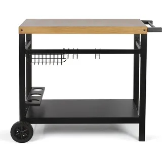 LIVOO Servierwagen für plancha schwarz/holz Livoo GS131 - Schwarz
