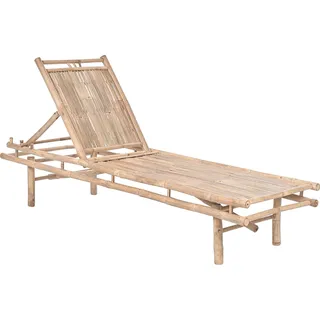 BELIANI Sonnenliege Hellbraun Bambus Verstellbare Rückenlehne Natürlicher Stil Modernes Design für Garten Terrasse Gartenliege - Braun