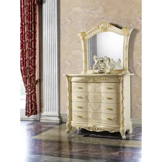 Kommoden Set Italienische mit Spiegel 2tlg. JVmoebel - Beige