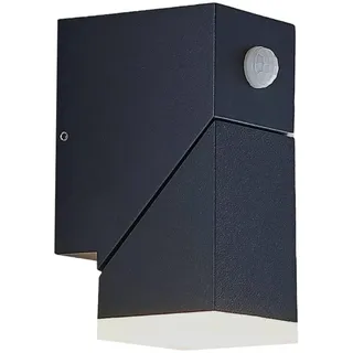 Lindby LED Wandleuchte außen Sally mit Bewegungsmelder (spritzwassergeschützt (Modern) in Schwarz aus Aluminium (1 flammig,) - Außenwandleuchten Wandlampe Led Außenlampe Outdoor für