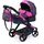 Kombi-Puppenwagen Xeo mit Tasche, schwarz,