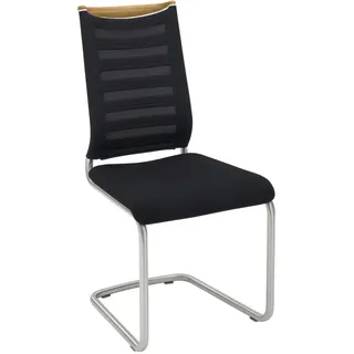 Venjakob Schwingstuhl , Eichefarben, Edelstahlfarben, Dunkelgrau , Holz, Textil , Eiche , Streifen , Rundrohr, C-Form , 47x99x59 cm , Goldenes M, Made in Germany, Dgm, DGM-Emissionslabel , Lederauswahl, Stoffauswahl, Typenauswahl, Gestellauswahl , Esszimmer, Stühle, Schwingstühle