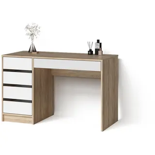 livinity® Schminktisch Imola, 120 cm, Weiß/Sonoma/Sonoma - Weiß,