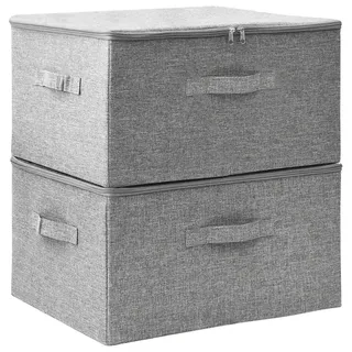 vidaXL Aufbewahrungsbox 43 x 34 x 23 cm 2-tlg. Grau