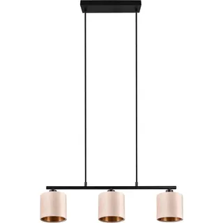 OTTO HOME Pendelleuchte "Jerrett, Hängeleuchte 3-flammig mit Samtschirm beige / innen gold IP20", beige (beige gold), 3, Ø 12cm H: 150cm, 1 Stk., Leuchten, Hängelampe Esszimmer höhenverstellbar bis 150 cm, exkl Leuchtmittel, Pendelleuchte