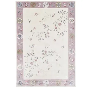Gino Falcone Flachwebeteppich Cherina 50x80 cm , Rosa , Textil , Floral , Rechteckig , 50x80 cm , Oeko-Tex® , für Fußbodenheizung geeignet , Teppiche und Böden, Teppiche, Flachwebteppiche