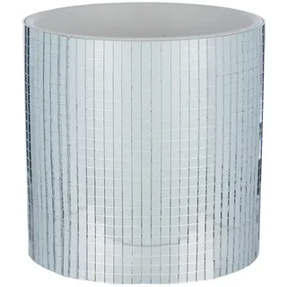 Butlers Blumentopf (6er Set) Disco , Silberfarben , Keramik, Glas , 11 cm , Dekoration, Blumen & Blumentöpfe, Übertöpfe