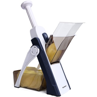 SupMakin Gemüseschneider, Once for All Verstellbar Gemüsehobel Mandoline Vegetable Slicer Pommesschneider Gurkenhobel