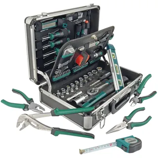 Brüder Mannesmann Werkzeuge Alu-Werkzeugkoffer bestückt 90-tlg. grau 37,0 x 26,0 x 14,0 cm