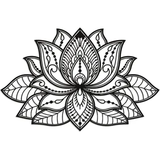Colorfull Worlds 3D Mandala Metall Wanddekoration Lotusblume Dekoration für Häuser | Schlafzimmer Metall Wandkunst | Bürodekor | Wohnzimmer Dekor | Neujahrsgeschenk | (43.2 cmx 27.9 cm | 43 x 27.5 cm,
