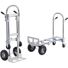 VEVOR 2-in-1 Sackkarre Klappbar 249/363kg Tragfähigkeit Transportkarre Aluminiumlegierung & Kohlenstoffstahl Sackkarre ⇋ Plattformwagen Trolley für Lade- & Transportaufgaben im Innen- & Außenbereich