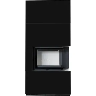 Kaminbausatz KRATKI FLOKI BOX rechts 8 kW Ø 160 Quarzsinter NERO ASSOLUTO