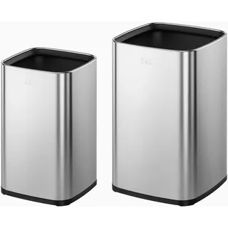 EKO 2er-Pack Edelstahl-Mülleimer mit herausnehmbarem Innenkorb, quadratischer kleiner Mülleimer, 4 + 10 l Abfalleimer, für Küche, Bad, Büro, Zuhause