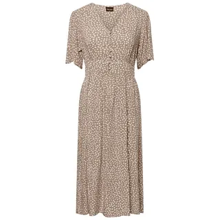 PIECES Damen Pctala Ss Midi Dress Noos Bc, Silver Mink,XS