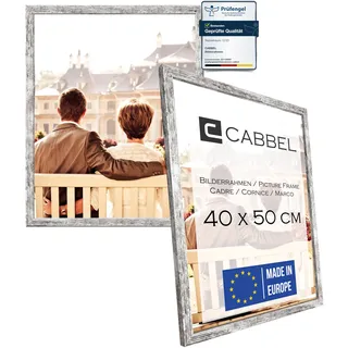CABBEL Doppelpack (2er Set) Bilderrahmen 40x50 cm, Birke, stabiles MDF-Holz Rahmen, bruchsicherem Plexi-Glas, zum Aufhängen, ideal für Fotos/Bilder/Collage