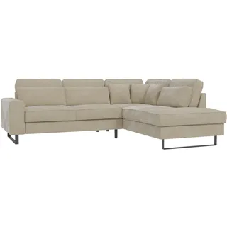 S-Style Möbel Ecksofa Zuri Beige Samt , Textil , Echtholz,Buche, Birke , Füllung: Silikon,Silikon , L-Form, Eckteil, Ottomane rechts,L-Form , 290x231 cm , Blauer Engel, FSC Mix, Oeko-Tex®, Hergestellt in Europa , Wohnzimmer, Sofas & Couches, Wohnlandschaften, Ecksofas