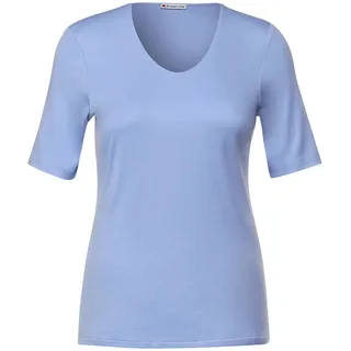 STREET ONE Damen, A317665 Basic, Kurzarmshirt, weiß, 38,