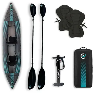 Coasto Liberty PB-CKLIB2 Aufblasbares Kajak für 2 Personen – Stabilität, Geschwindigkeit und Komfort - 399x93cm - Max 180kg
