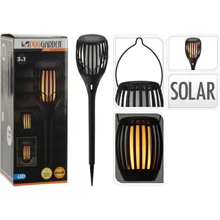 PROGARDEN Lampe Solar-Gartenfackel mit Flammeneffekt 3 in 1 78 cm KO-CX2100540 - Schwarz