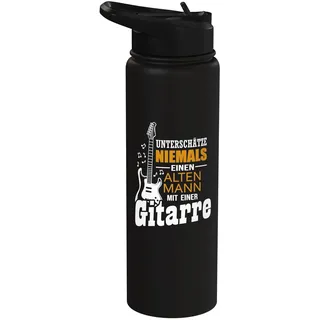 Unterschätze niemals einen alten Mann mit einer Gitarre Stainless Steel Insulated Water Bottle