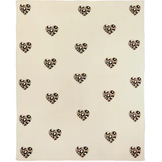 Patinio Schmusedecke , Schwarz, Weiß, Pinienfarben , Textil , Herz , 80x100 cm , Oeko-Tex® Standard 100 , pflegeleicht , Schlafen, Kuscheln & Schlafen, Schmusedecken
