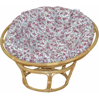 Home Affaire Rattanstuhl aus handgeflochtenem Rattan beige/pink