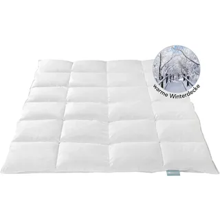 Hochwertige Daunendecke | warm | 135 x 200 cm | 90% Daunen / 10% Federn | Füllgewicht: 740g | XDREAM Nature - Weiß