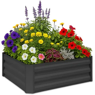 Relaxdays Hochbeet 90 x 30 x 90 cm Anthrazit