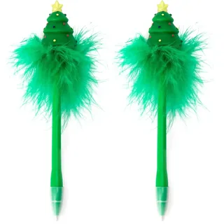 LEGAMI - Kugelschreiber mit leuchtendem Weihnachtsbaum, Writing is Magic, blaue Tinte, LED-Schreibstift für Kinder und Erwachsene, 0,7 mm Spitze, Xmas Tree-Thema (Packung mit 2)