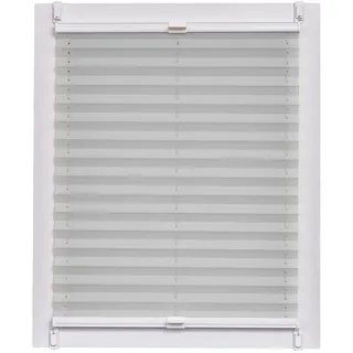 Sunlines Plissee Made in Germany, Tageslicht, Crepes Uni Klemmfix, Weisse Schiene, 95 x 150 Plissee, Stoff, Grau, 95 x 2.3 x 150 cm, 1 Einheiten