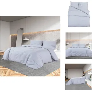 vidaXL Bettwäsche-Set Grau 240x220 cm Leichte Mikrofaser - Bettbezüge - Grau