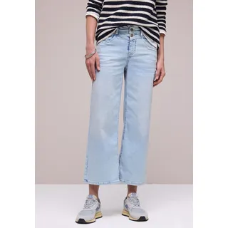 STREET ONE Loose-fit-Jeans STREET ONE "Style Emee", Damen, Gr. 31, Länge 26, bleached random wash, Denim/Jeans, Obermaterial: 89% Baumwolle, 8% Polyester, 3% Elasthan, unifarben, loose fit lang, Jeans Loose-fit-Jeans, Wide Leg Jeans mit Stretch