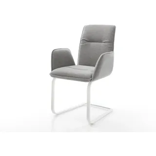 Freischwinger Vinja-Flex Strukturstoff Soft Grau Freischwinger flach Weiß