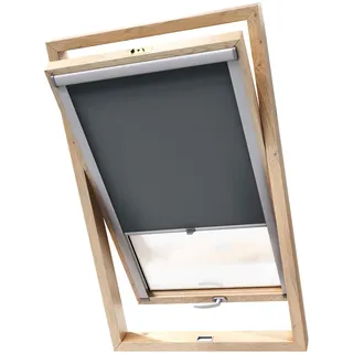 Stylo Verdunkelungsrollo für Dachfenster – für FAKRO-Fenster - 100% Verdunkelung - Aluminium für FAKRO-Fenster – Thermoisolierung – Mechanismus – Sonnenschutz FAKRO 66/98 Graphit