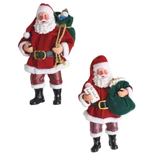 2er SET TANNENBAUMHÄNGER NIKOLAUS SANTA CLAUS VINTAGE WEIHNACHTEN 18 cm