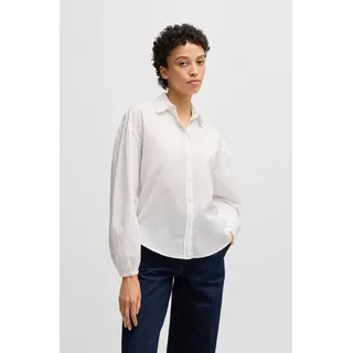 Boss ORANGE Klassische Bluse »Barby Premium Damenmode« mit BOSS Logo auf der Brust, weiß