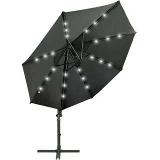 vidaXL Ampelschirm mit LED-Beleuchtung 300 cm Anthrazit - Grau