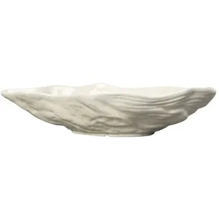 BY ON Muschelschale Alima, Weiß, Aus festem Dolomit, Rund, Für die Aufbewahrung von Schmuck oder als Deko im Wohnzimmer oder Badezimmer, Dekoschale, Dekoschüssel