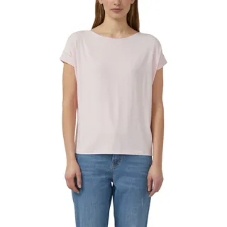 T-Shirt S.OLIVER, Damen, Gr. 36, rose, Jersey, Obermaterial: 95% Viskose, 5% Elasthan, unifarben, regular fit taillenbedeckt, Rundhals, Shirts T-Shirt, mit Markenlabel
