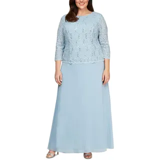 Alex Evenings Damen Plus Size Tee-Länge Spitze Mock Mutter der Braut Kleid, Sky, 46