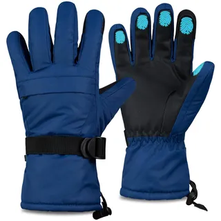 CityComfort Ski Handschuhe Herren Teenager, Touchscreen Thermo Winterhandschuhe Herren mit Fleece-Futter L/XL Sport Geschenke für Männer (Blau)