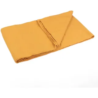 douceur d ́intérieur Tagesdecke Gelb, Naturmaterialien, Rechteckig, 180x220 cm, Schlaftextilien, Bettwäsche, Tagesdecken